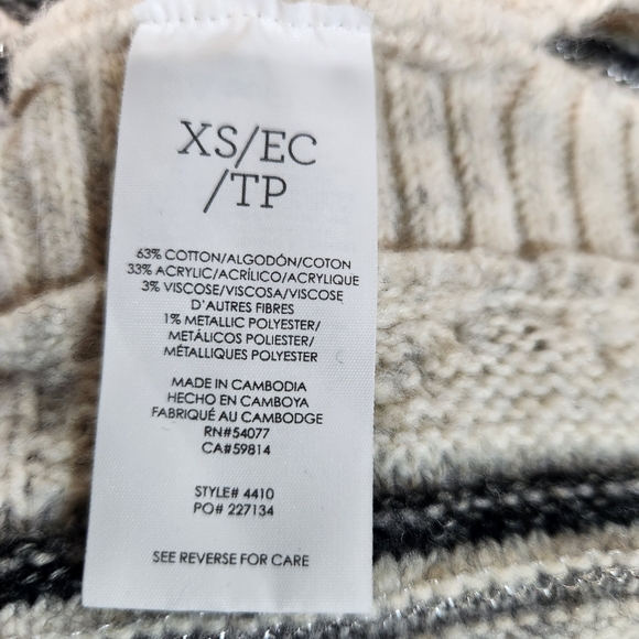 CABI Snowflake Holiday Cottagecore Knit Pullover Sweater (XS, fits big) - Picture 12 of 13